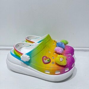 Care Bears x Crocs Crush Clog Rainbow Platform – Women’s 10 / Men’s 8 - Charms